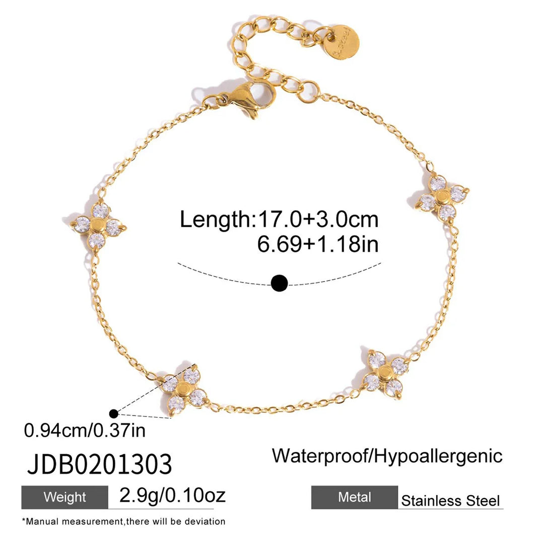Petite Clover Bracelet – Four Clovers style