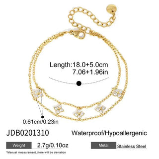 Petite Clover Bracelet – Double Layer style