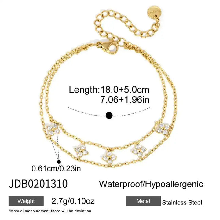 Petite Clover Bracelet – Double Layer style