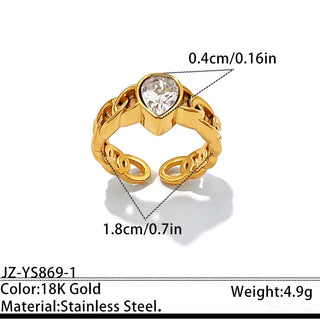 Open Band Crystal Ring – view 4