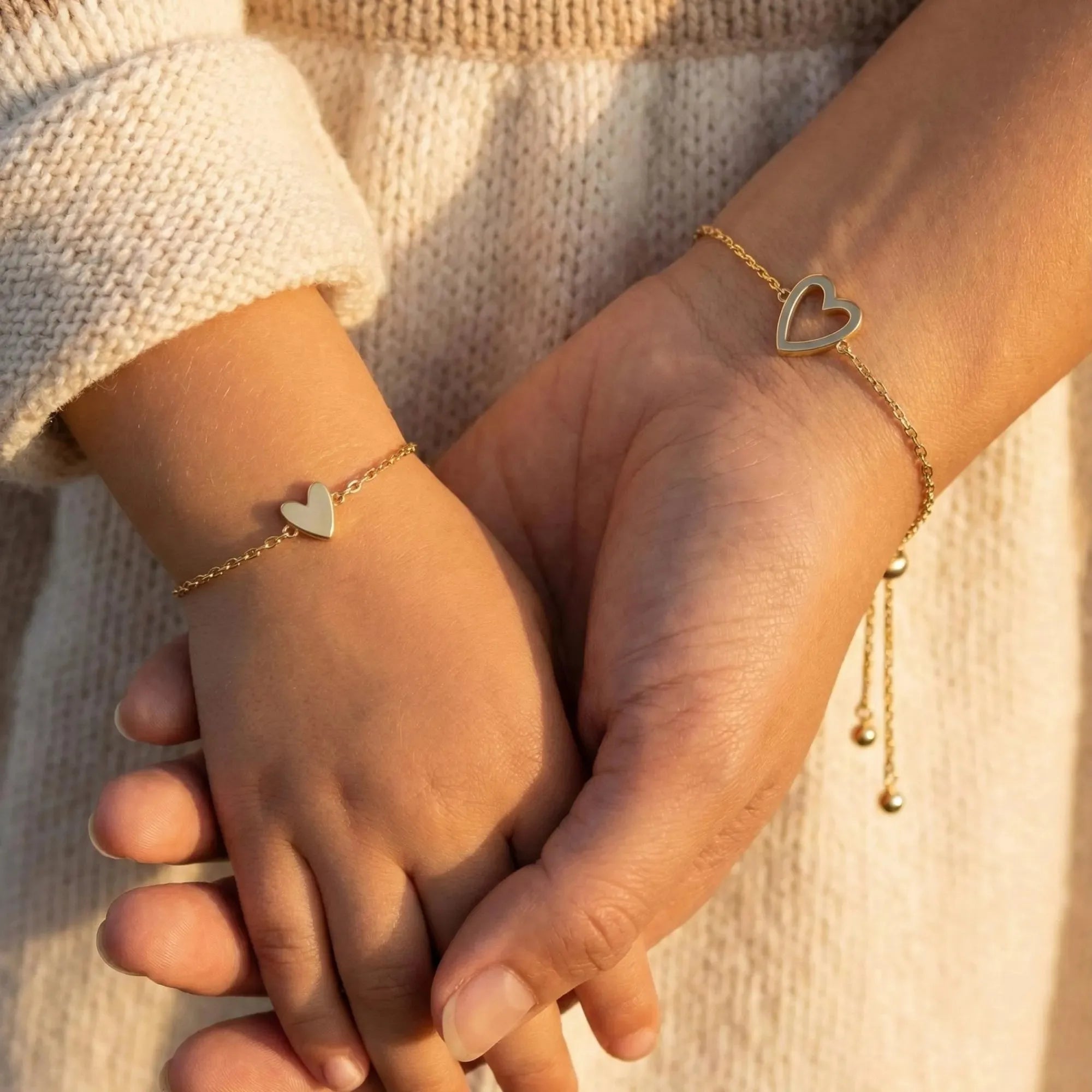 Matching Hearts Bracelet Set