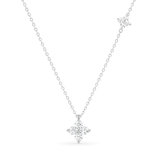 Éclat Fleur Necklace with crystal floral pendant on a fine chain
