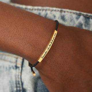 Don't Let The Hard Days Win bracelet, adjustable braided cord