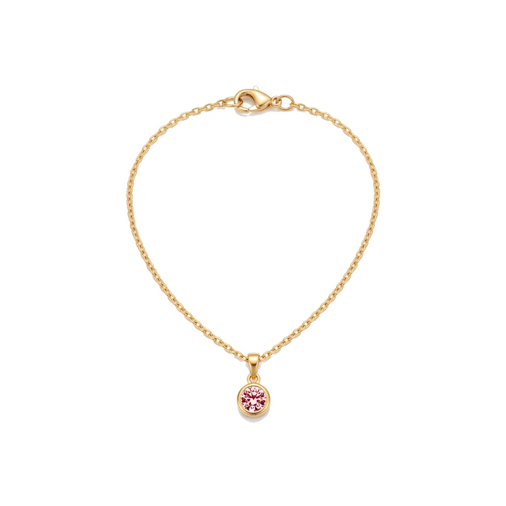 Birthstone Pendant Necklace, gold, January - Red