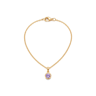 Birthstone Pendant Necklace, gold, February - Violet