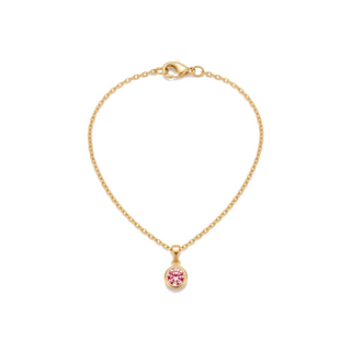 Birthstone Pendant Necklace, gold, July - Rose