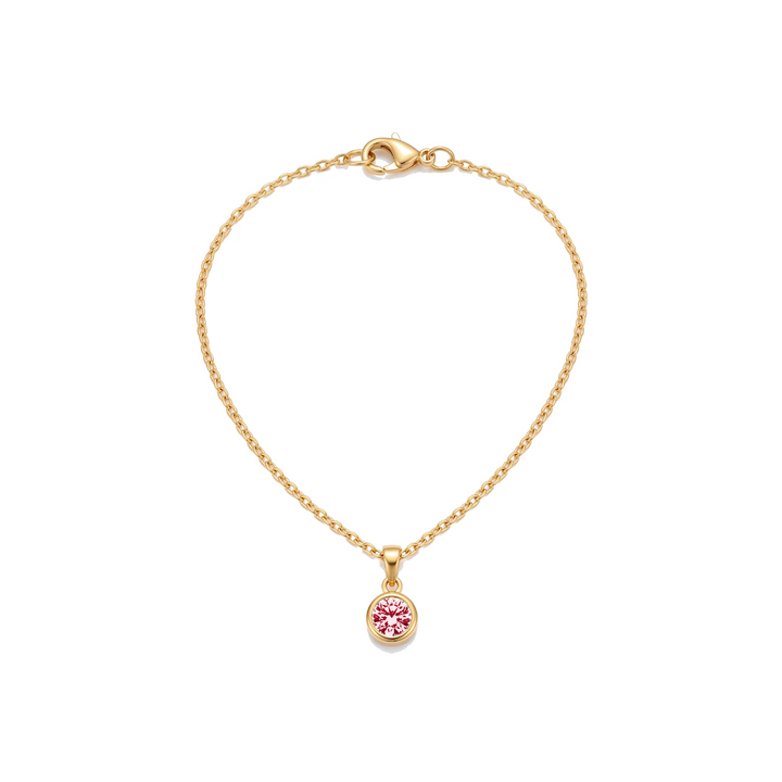 Birthstone Pendant Necklace, gold, July - Rose