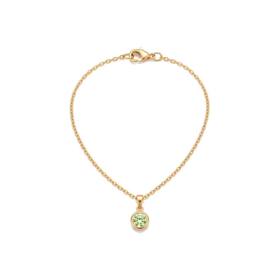 Birthstone Pendant Necklace, gold, August - Peridot