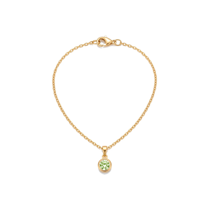 Birthstone Pendant Necklace, gold, August - Peridot