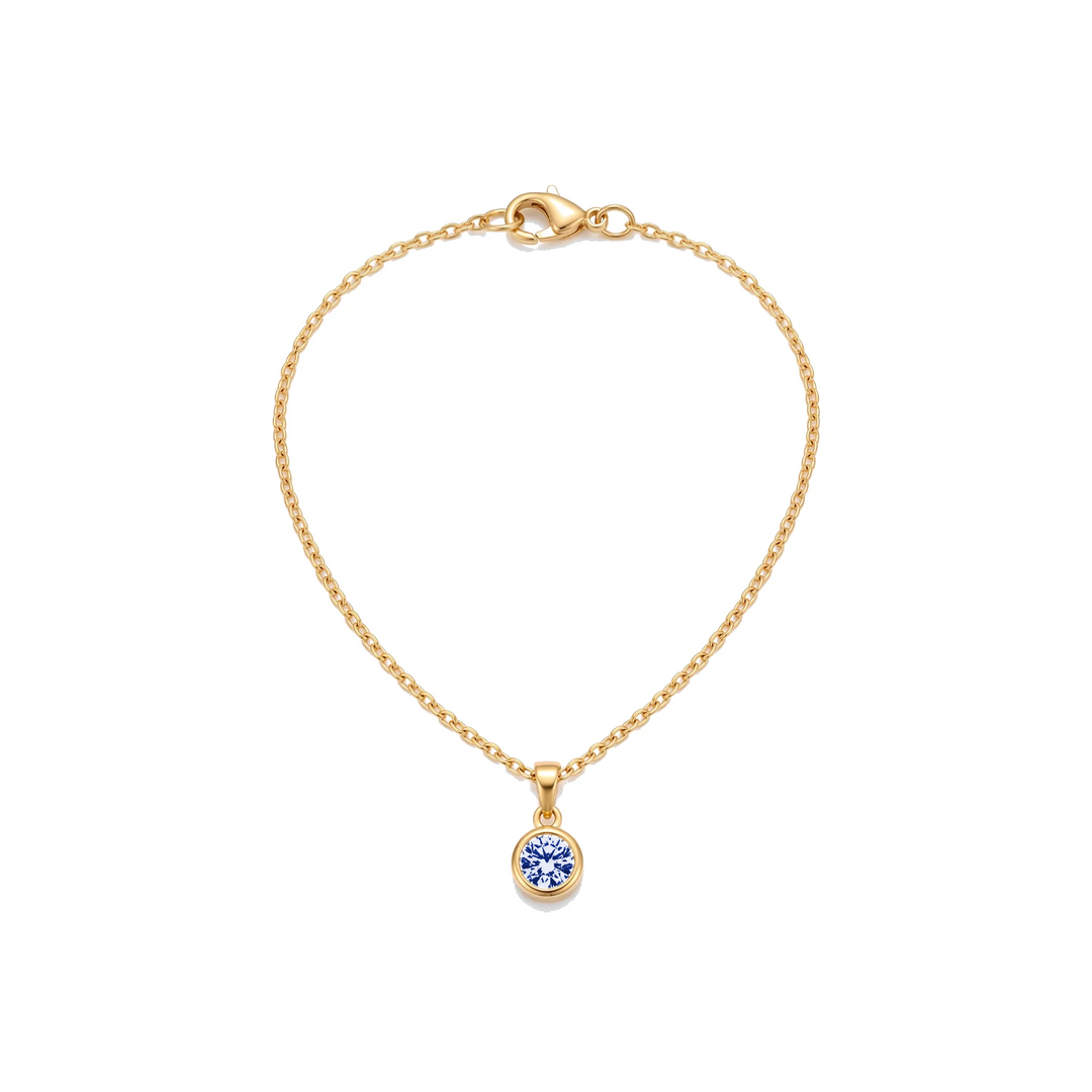 Birthstone Pendant Necklace, gold, September - Sapphire