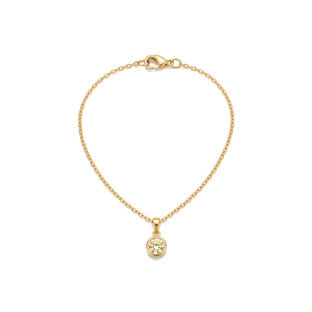Birthstone Pendant Necklace, gold, November - Jonquil