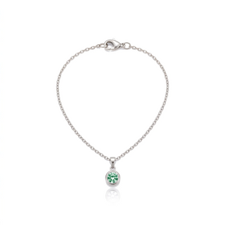 Birthstone Pendant Necklace, silver, May - Emerald