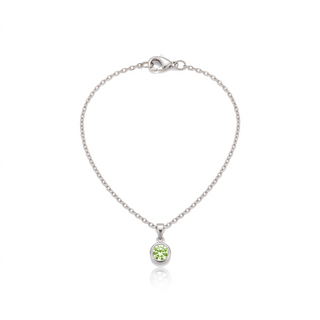 Birthstone Pendant Necklace, silver, August - Peridot