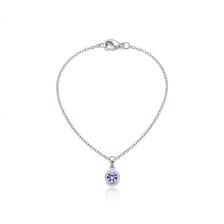 Birthstone Pendant Necklace, silver, September - Sapphire