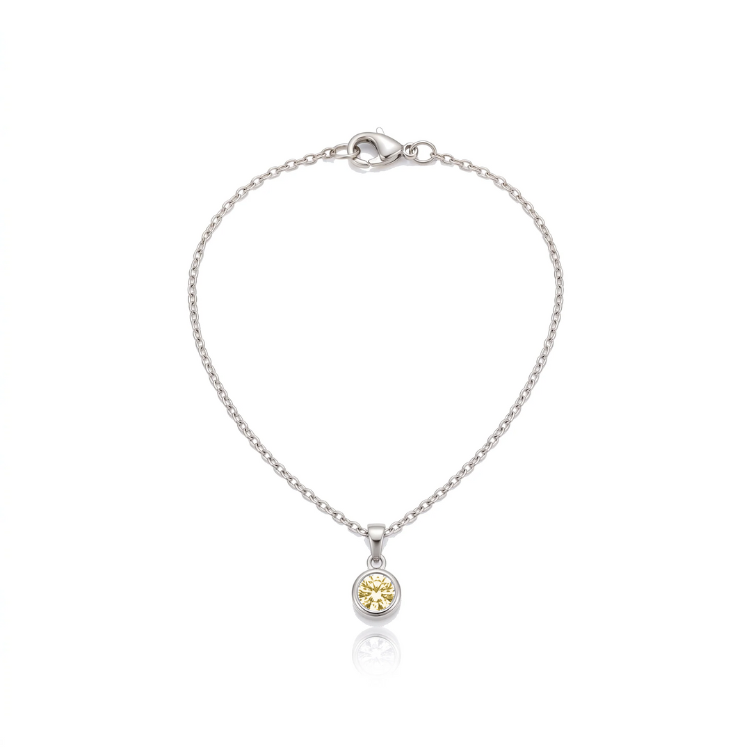 Birthstone Pendant Necklace, silver, November - Jonquil