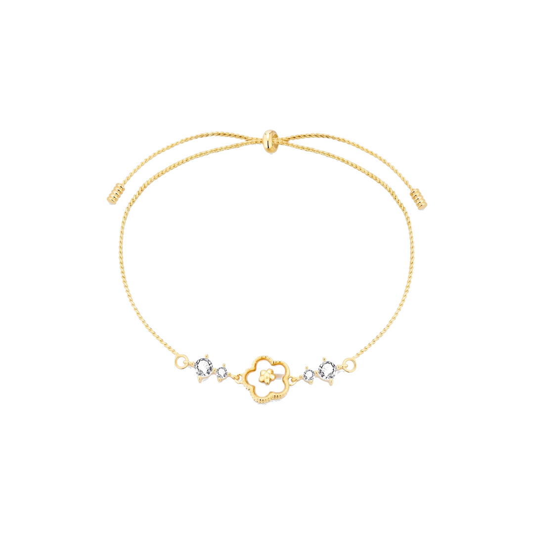 Blanche Clover Bracelet in gold on white background