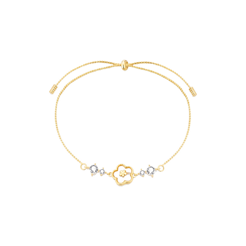 Blanche Clover Bracelet in gold on white background