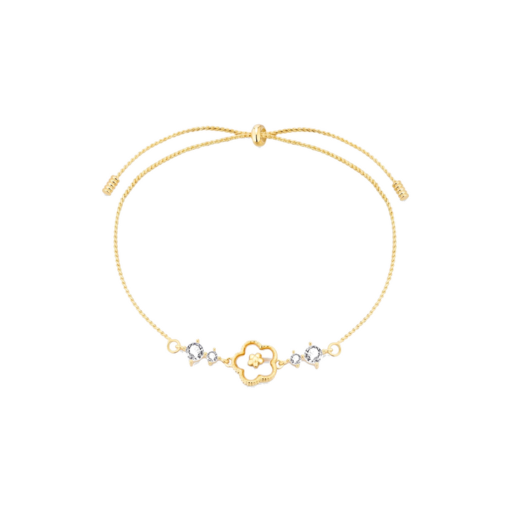 Blanche Clover Bracelet in gold on white background