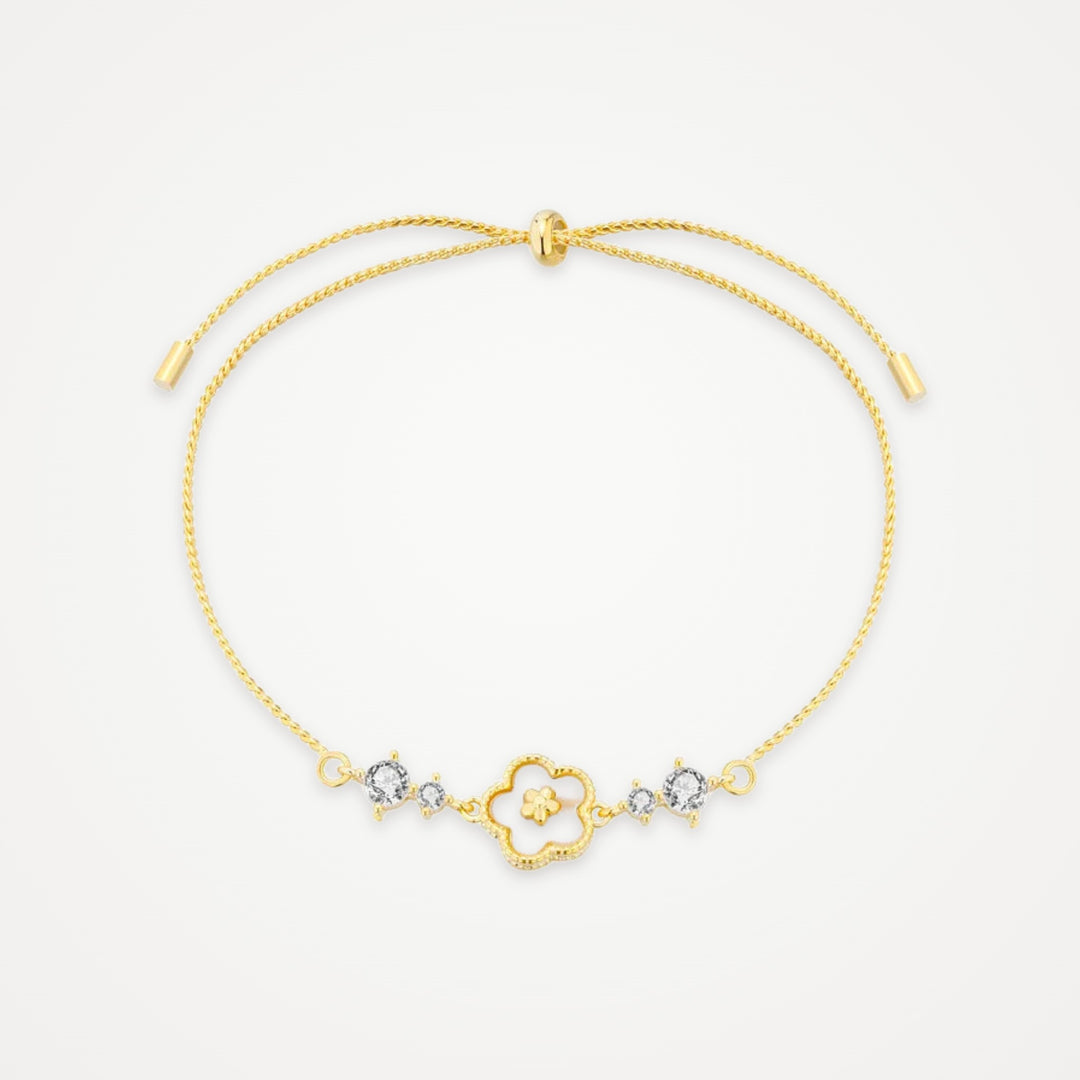 Blanche Clover Bracelet lying flat