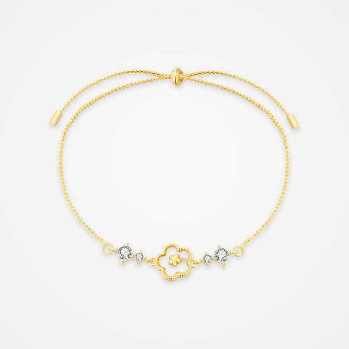 Blanche Clover Bracelet lying flat