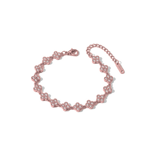 Bloom Crystal Bracelet in rose gold on white background