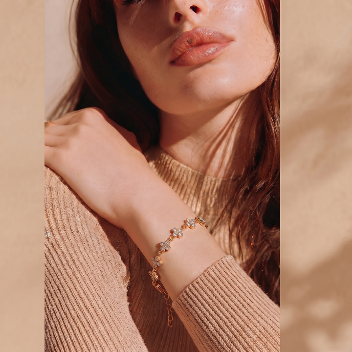 Bloom Crystal Bracelet worn on the wrist