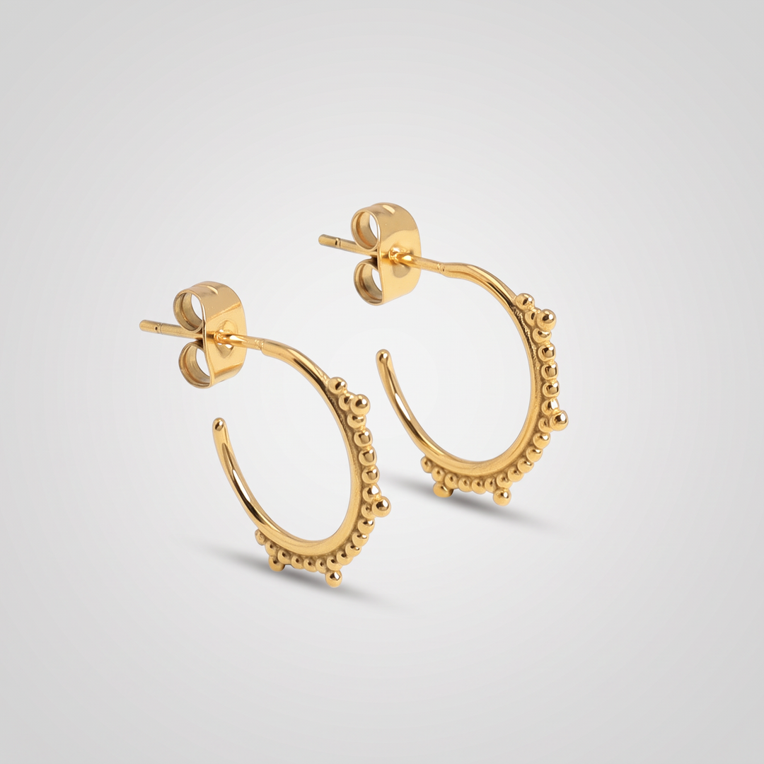 Beaded Open Hoop Earrings