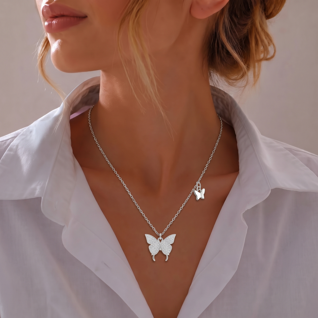 Butteréa Crystal Necklace worn on the neck