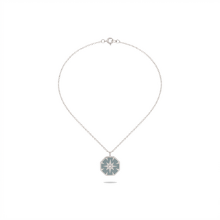 North Star Pendant Necklace in silver on white background