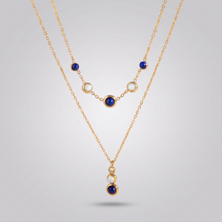Blue Stone Layered Necklace