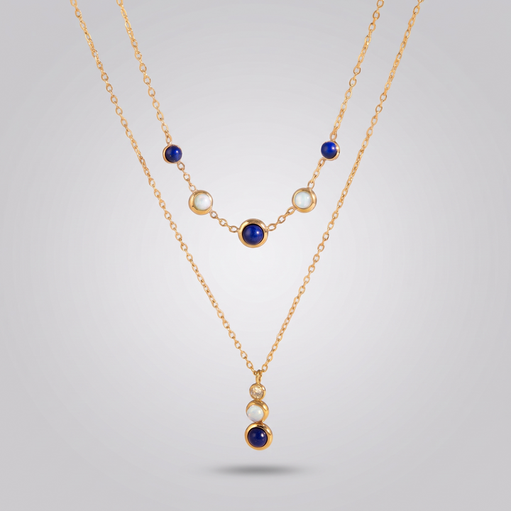 Blue Stone Layered Necklace