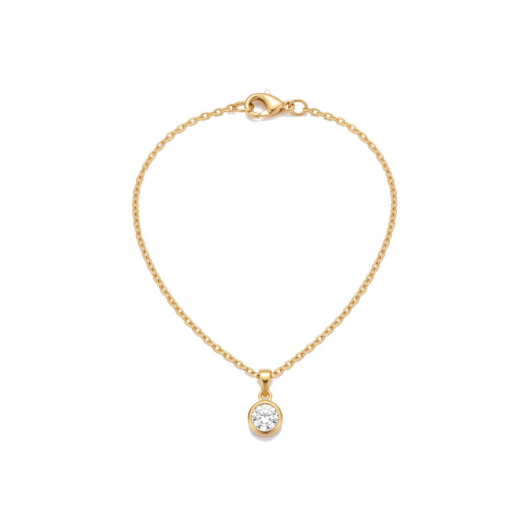 Birthstone Pendant Necklace in gold on white background