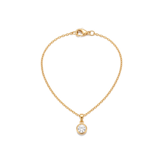 Birthstone Pendant Necklace in gold on white background