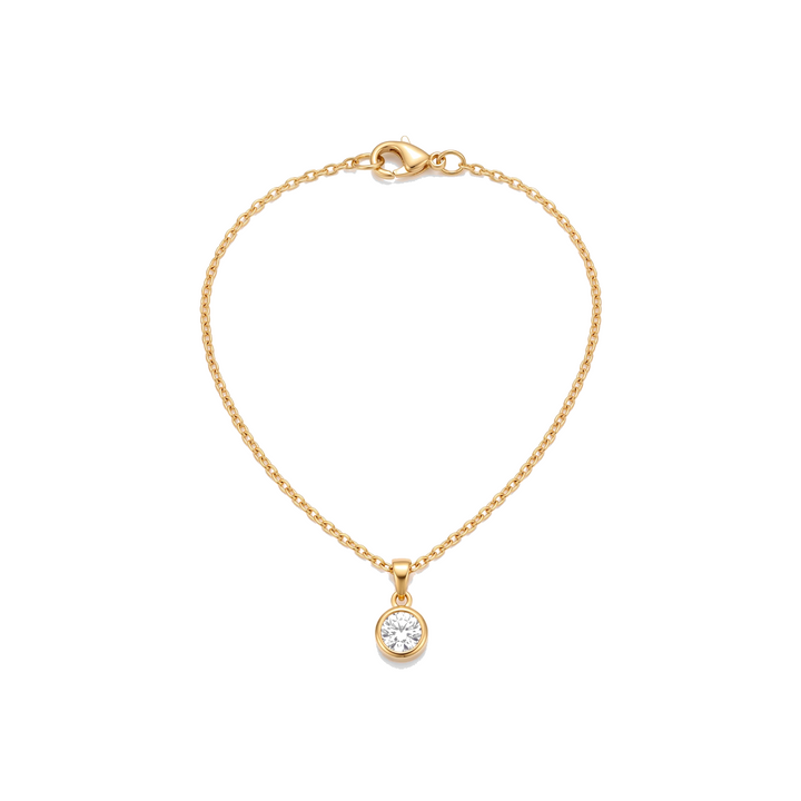 Birthstone Pendant Necklace in gold on white background