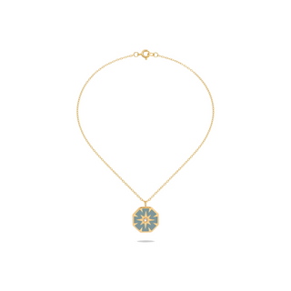 North Star Pendant Necklace in gold on white background