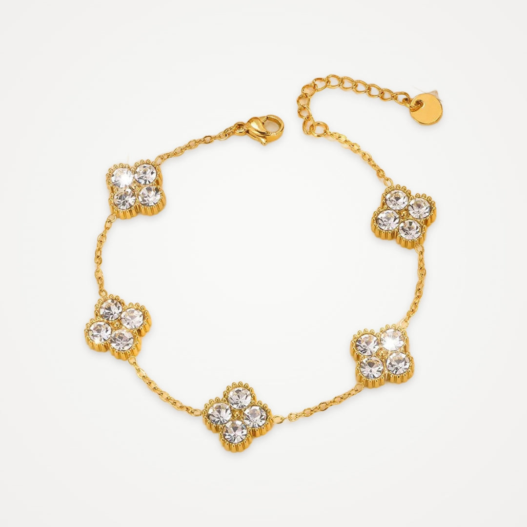 Jardin Charm Bracelet clover style lying flat
