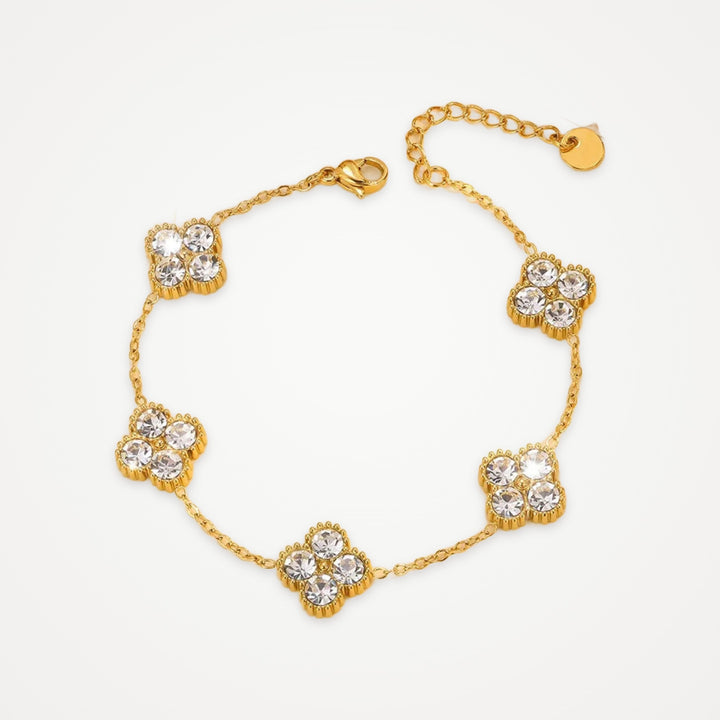 Jardin Charm Bracelet clover style lying flat