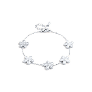 Lucky Petal Bracelet in silver on white background