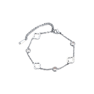 Lumière Clover Bracelet in silver on white background