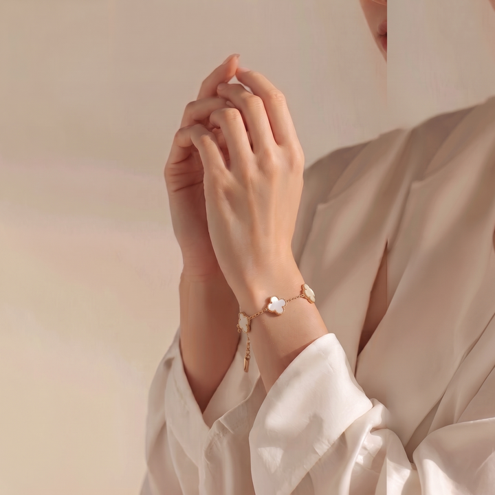 Lumière Clover Bracelet worn on the wrist
