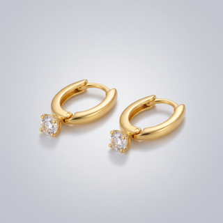 Mini Crystal Huggies - angled view of the pair