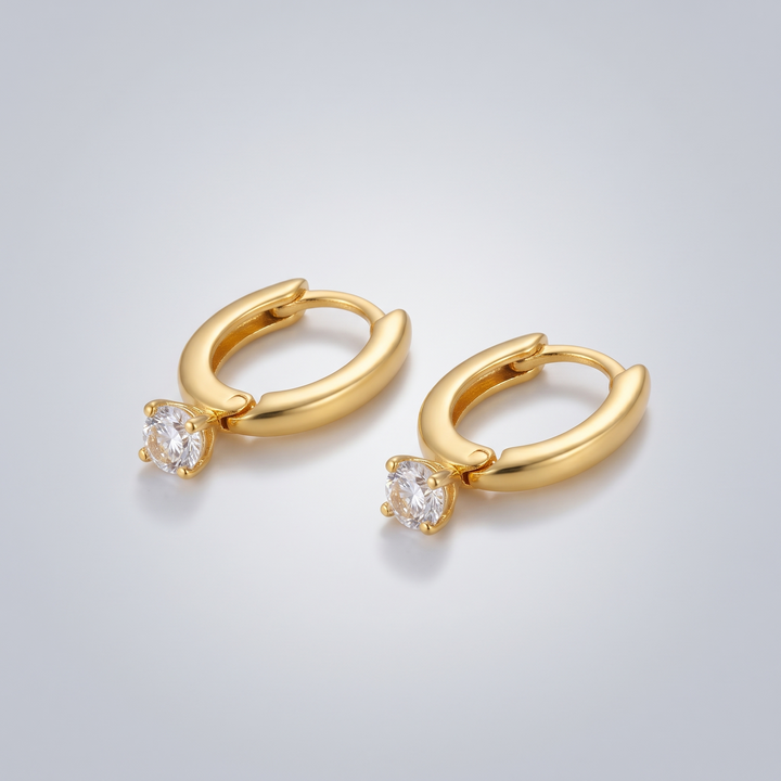 Mini Crystal Huggies - angled view of the pair