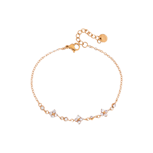 Petite Clover Bracelet in gold on white background