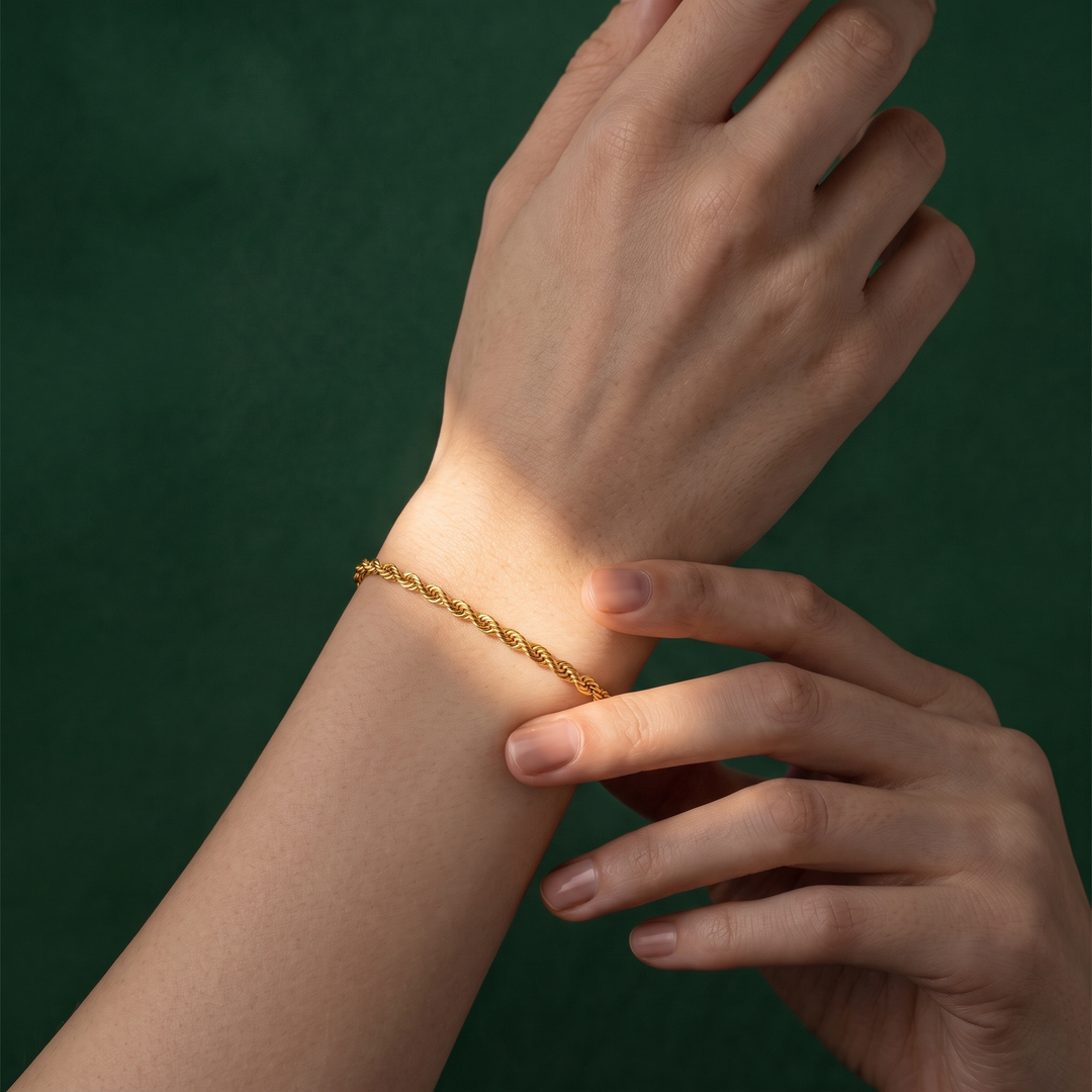 Rope Chain Bracelet worn on the wrist