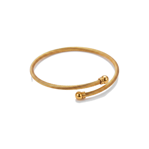 Twisted Band Bracelet in gold on white background